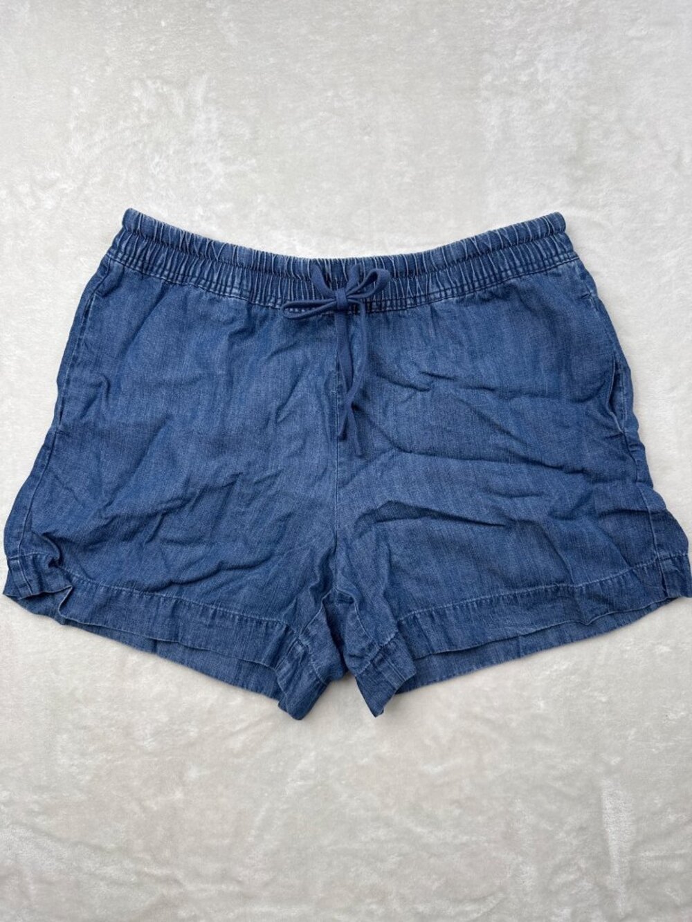 Hilary Radley Womens Blue Tencel Drawstring Elastic Waist Shorts Size M